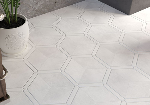 Serra SRA-6391 Charlie Hex 9 x 10 Matte Tile Floor Installation Serra SRA-6391 Charlie Hex 9 x 10 Matte Tile Floor Installation