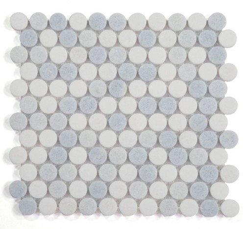 NB3931 Penny Round Marble Crystal Ocean Mosaic NB3931 Penny Round Marble Crystal Ocean Mosaic