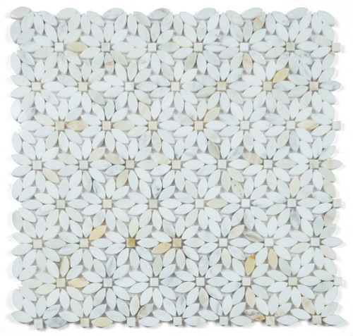 NB3915 Wild Flower Calacatta Gold Marble Mosaic Tile NB3915 Wild Flower Calacatta Gold Marble Mosaic Tile