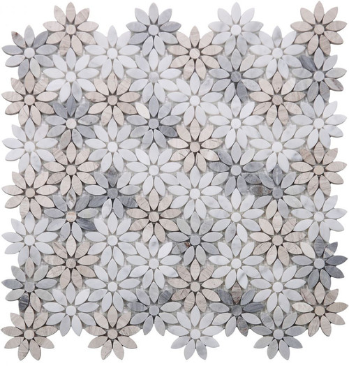 NB939 Wild Flower Sky Marble Mosaic Tile