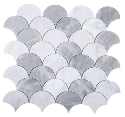 NBO1022 Fish Scale Dusk Marble Mosaic NBO1022 Fish Scale Dusk Marble Mosaic
