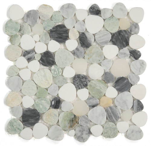 NB3696 Sliced Pebble Grassland Marble Mosaic NB3696 Sliced Pebble Grassland Marble Mosaic