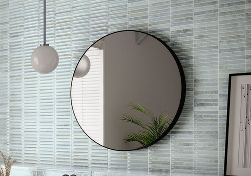 Modulette Collection MDL-1245 Abyssal 8 x 8 vanity backsplash installation photo