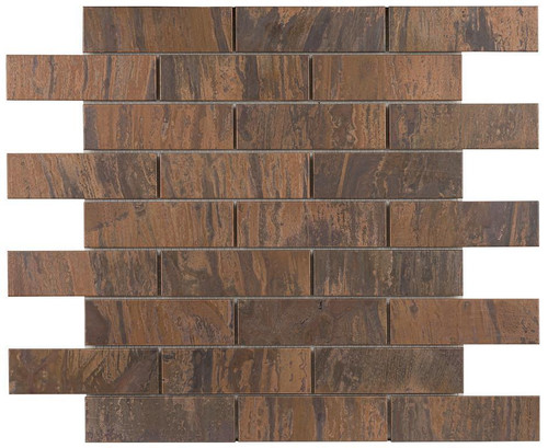 UBC Antique Copper Tile Backsplash 1 x 4 Mosaic 525-017