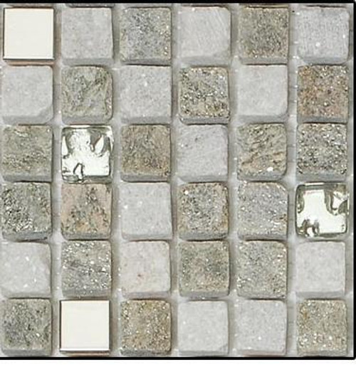 Bella Glass Tiles Opulence 5/8 x 5/8 Mosaic Series Flint Smoke