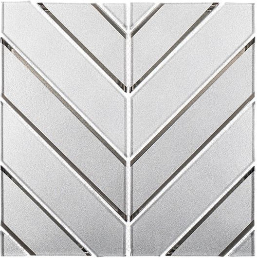 Slidorian Collection Glass Mosaic Pattern Tile SDR8101 Lily White