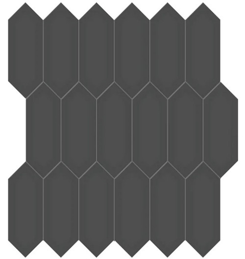 Anatolia Tile Soho 2 x 5 Picket 4501-0493-0 matte retro black mosaic