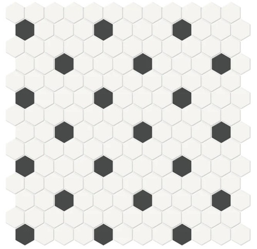 Anatolia Soho Mosaic Tile 1" hexagon with retro black insert 4501-0452-0
