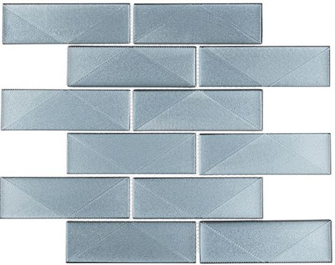 Pyradime Collection 2 x 6 glass subway tile mosaic PYD3704 Jaspin Maze