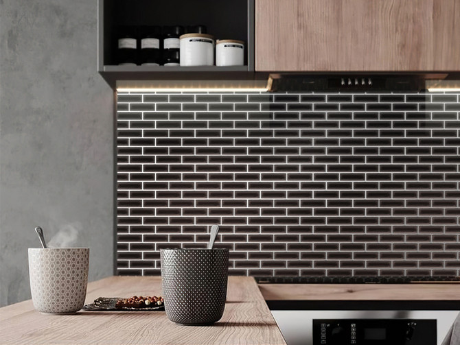 Mir Mosaic Shadow BR-091 1 x 3 subway tile mosaic kitchen backsplash
