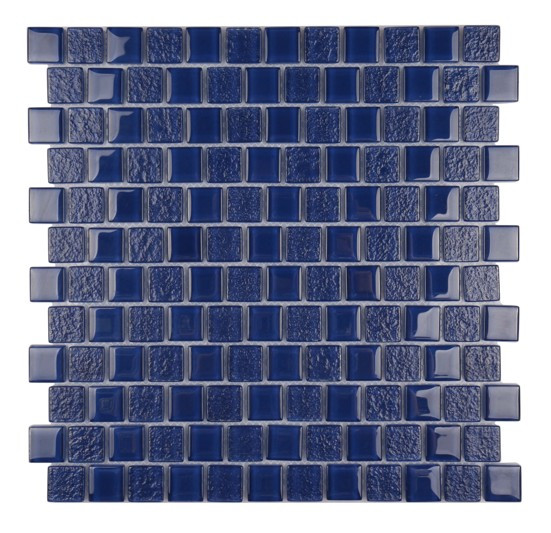 Serenity Blue 1 x 1 NV0001 offset glass mosaic tile