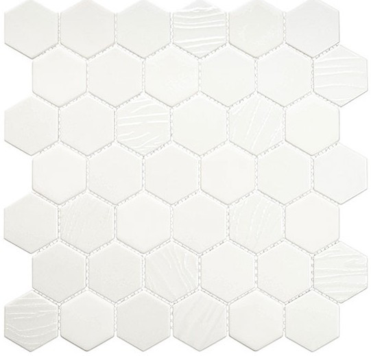 Meringue MGU-9602 Swissel hexagon Recycled Mosaic Tile