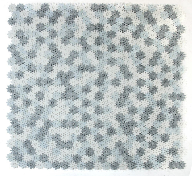 NBO1128 Wild Flower Crystal Ocean Marble Mosaic Tile 9 sheets together