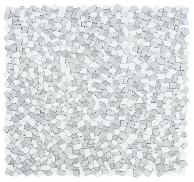 NB3887 Broken Pebble Loft Glass and Stone Mosaic 9 sheets together