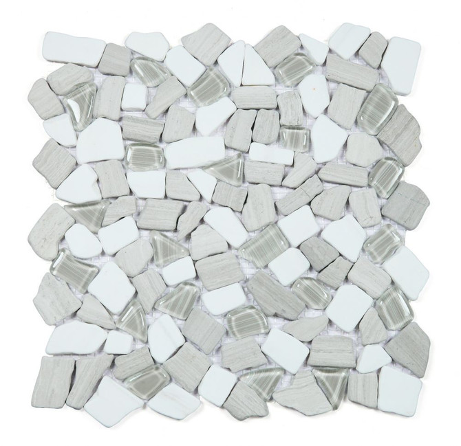 NB3887 Broken Pebble Loft Glass and Stone Mosaic