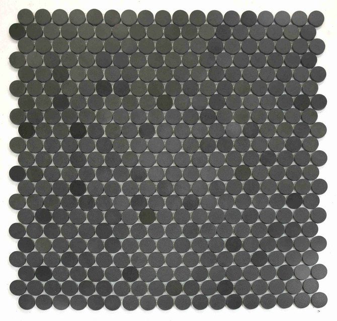 NB4446 Large Penny Round Basalt Honed Marble Mosaic 9 sheets together