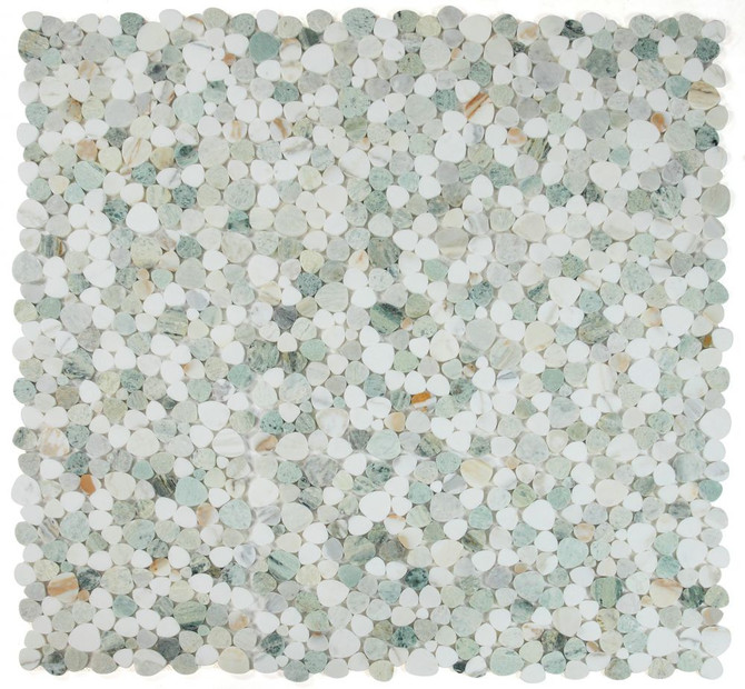 NB3912 Sliced Pebble Spring Marble Mosaic Tile 9 sheets together