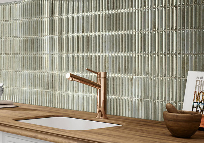 Modulette Collection MDL-1244 Viridelle 8 x 8 kitchen backsplash install