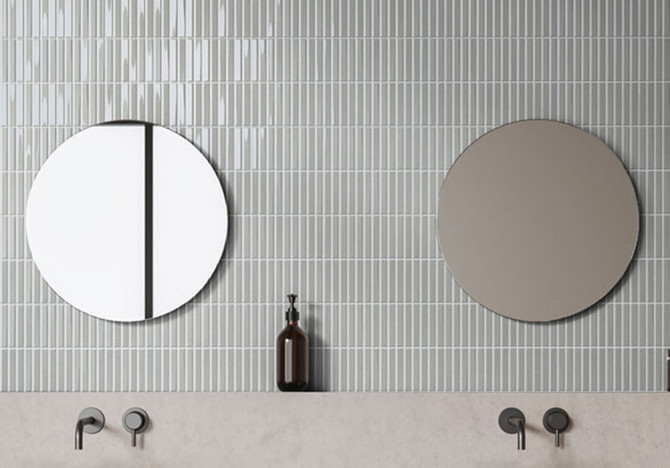 Finestra Collection FST-1253 Carbon 8 x 8 Tile backsplash install photo