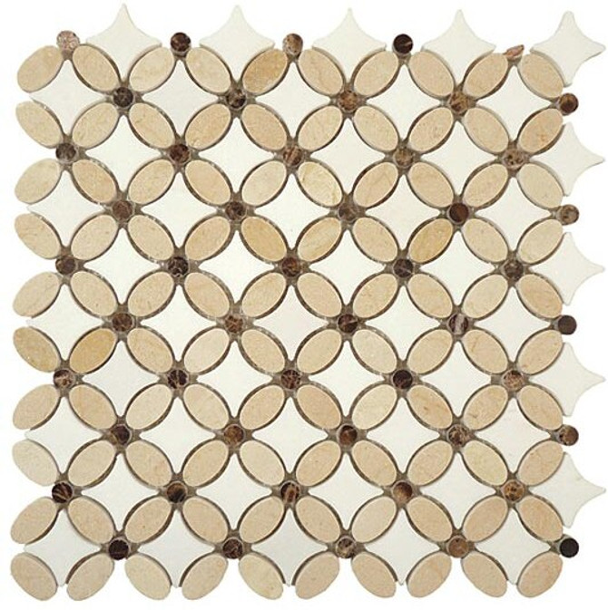 Bella Glass Tiles Flower Series FS-71 marble mosaic tile