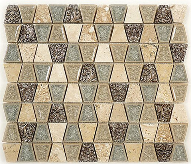 Bella Glass Tiles Tranquil Series Trapezoid Tender Harbor TS930