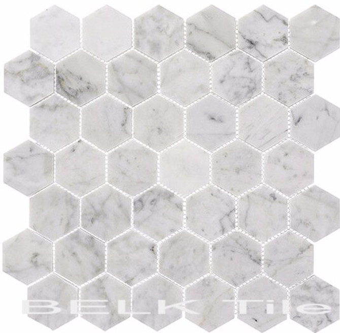 Bella Glass Tiles Colonial 2 Inch Hex Captains Manor