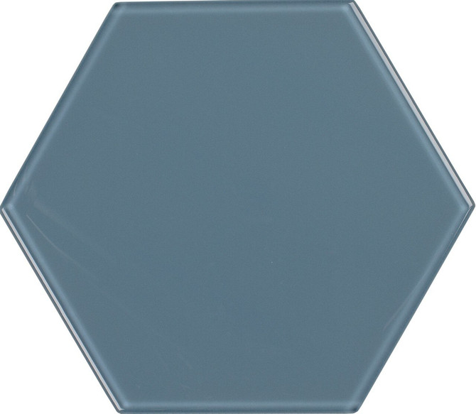 UBC 8 inch Glass Hexagon Tile Downpour 444-337