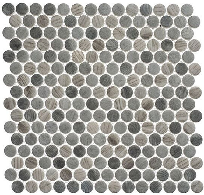 Bella Glass Tiles Polka Dots PLK62 Umbel Grey