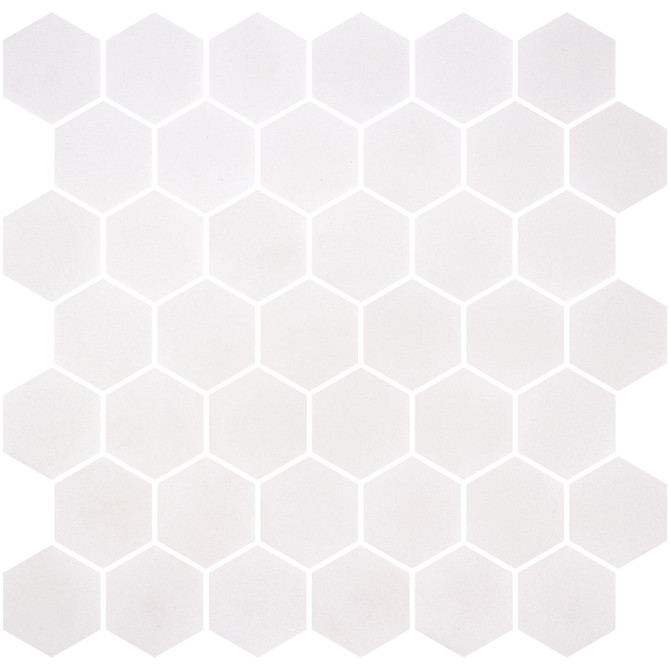 Onix Mosaico Hearth Palace Hexagon Stone Glass White HP2HSGW