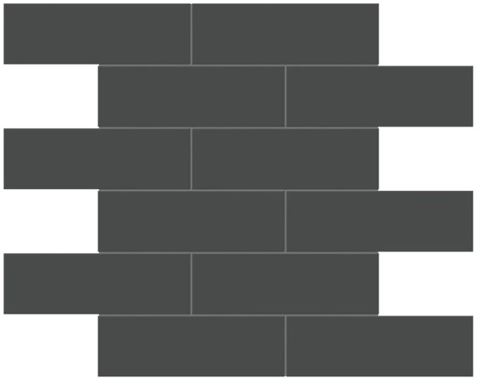 Anatolia Soho Tiles 2 x 6 Brick 4501-0507-0 Matte Retro Black