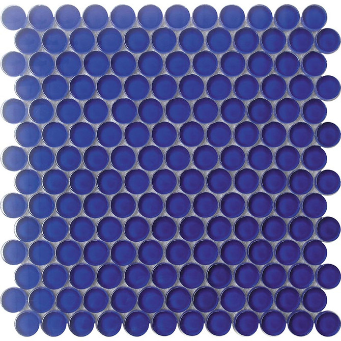 Mir Mosaic Tile Cobalt Blue penny round mosaic PN-012