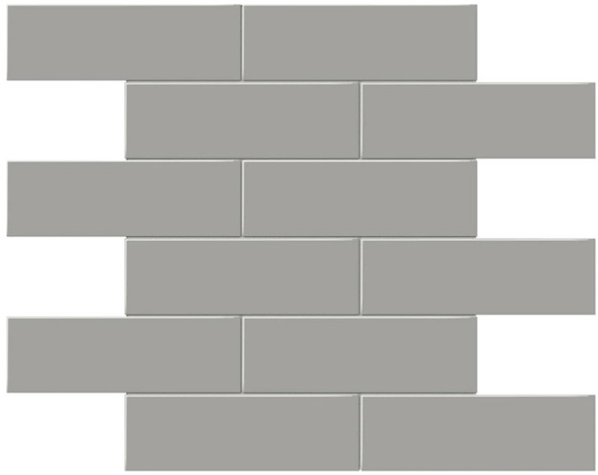Anatolia Soho Tiles 2 x 6 Brick 4501-0499-0 Glossy Cement Chic Mosaic