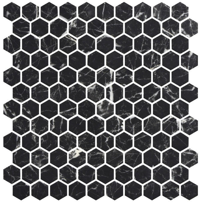Onix Mosaico Hearth palace hexagon matte marquina HP1HMMAR