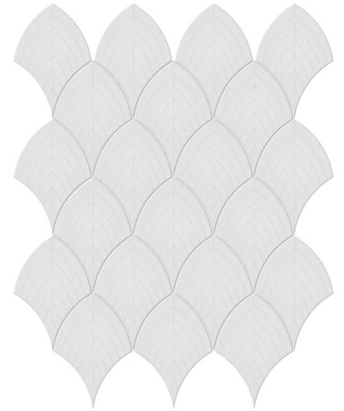 Anatolia Soho Tiles Scallop Mosaic Tile 4501-0514-0 GLOSSY Gallery Grey