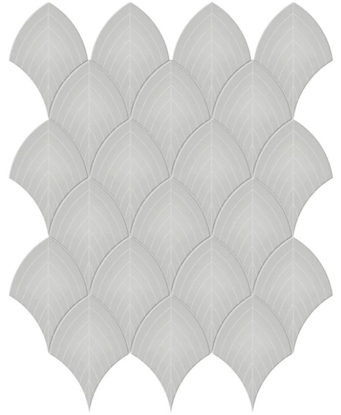 Anatolia Soho Tiles Scallop Mosaic Tile 4501-0516-0 GLOSSY Loft Grey