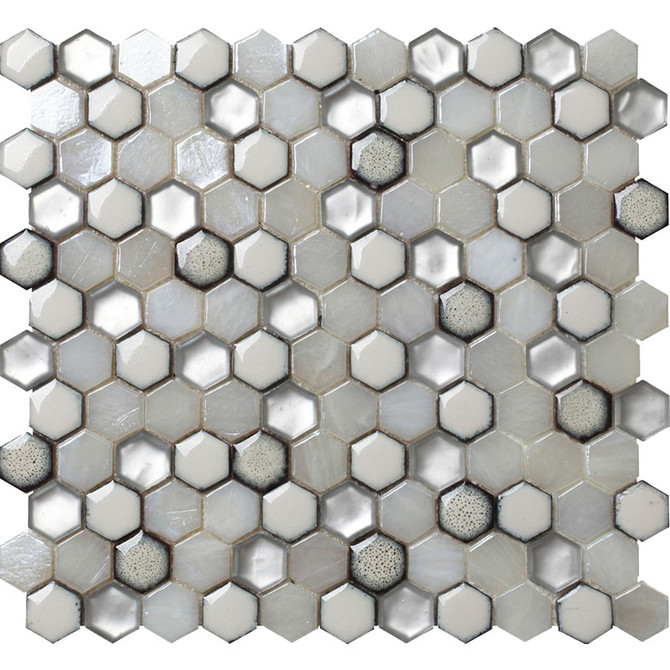 Glamour Series Cordoba Pearl glass Hexagon tile mosaic AHX-03
