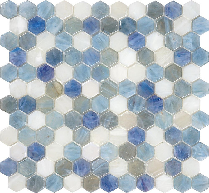 Glamour Series Cordoba Moonstone glass hexagon tile mosaic AHX-05