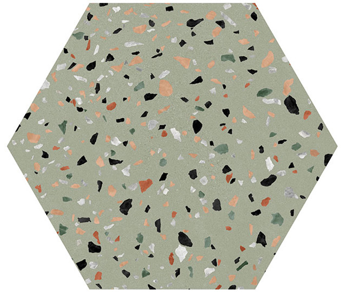 Abstract Series Hexagon Floor Tile ABS-6002 Abstract Salvia