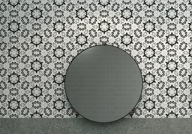 Cucina Italia Series Hexagon Floor Tile CIA-6051 Trivette Flora Room Scene