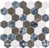 Bella Glass Tiles Colonial 2 Inch Hex Presidential Grey
