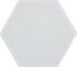UBC 8 inch Glass Hexagon Tile White