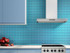 Mir Mosaic Tile Turquoise penny round mosaic PN-042 behind the stove tile