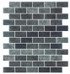 Onix mosaico 1 x 2 Brick Recycled Glass Tile Mosaic Matte Black Rock HP12BMBR/5946
