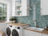 Glamour Series Scale Emerald Mosaic ALS-03 laundry room wall install