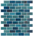 Onix Mosaico 1 x 2 brick Recycled Glass Tile Mosaic Forest Blue HP12BFB/5933