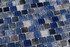 Essence Blue 1 x 1 NV0074 glass mosaic tile close up