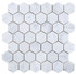 NB728 Carrara Honed 2 x 2 Hexagon Marble Mosaic at BELK Tile
