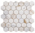 NBO1047 Calacatta Gold Polished 2 x 2 Hexagon Marble Mosaic