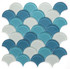 NB3702 Fish Scale Ocean Glass Mosaic Tile