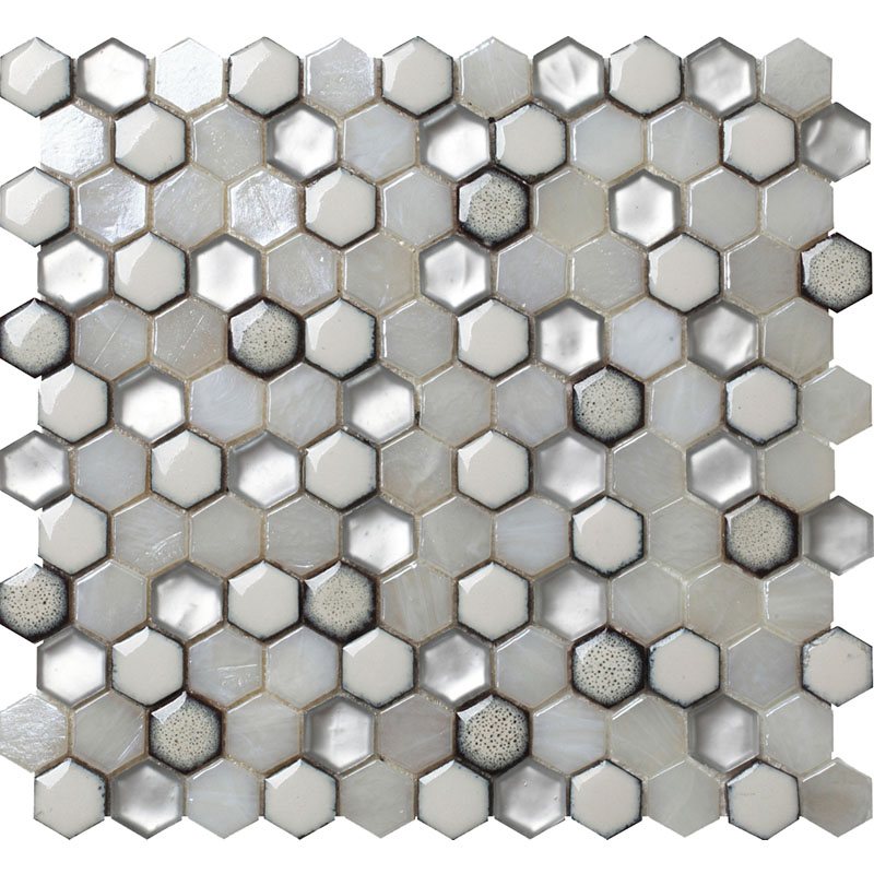 Glamour Series Cordoba Pearl AHX-03 Hexagon Glass Mosaic